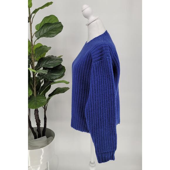 VTG Polo Ralph Lauren Blue Crew Neck Long Sleeve Wool Sweater Women's Large - Picture 2 of 5
